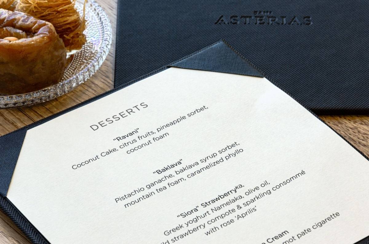 Board menu desserts breakfast sani asterias