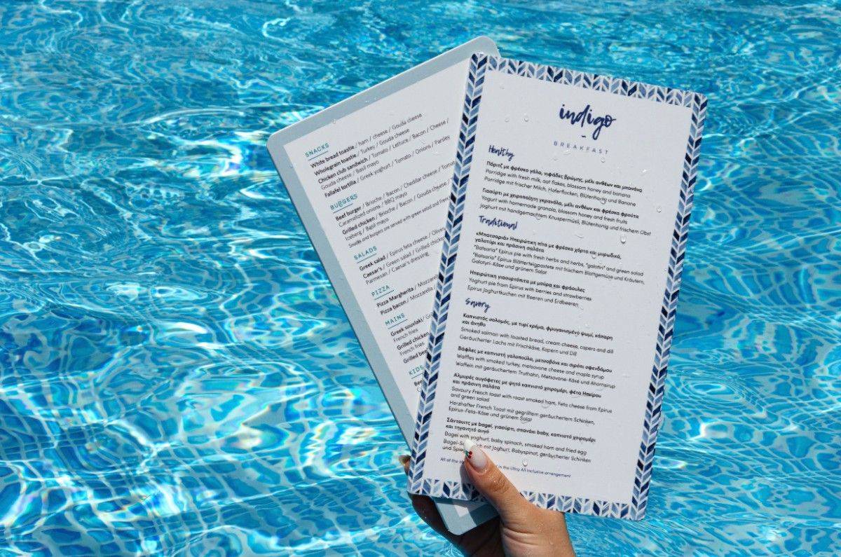 board menu Pool indigo marbella