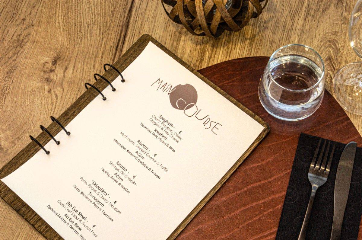 board menu food azzuro