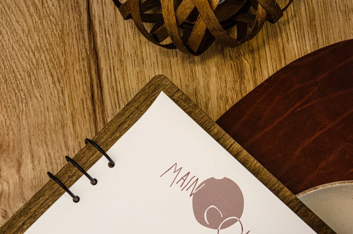 board menu food azzuro