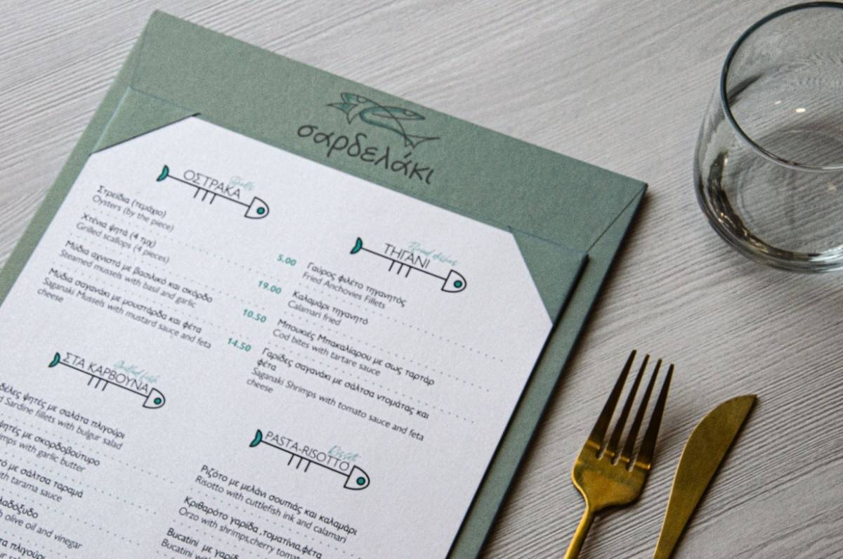 board menu food sardelaki