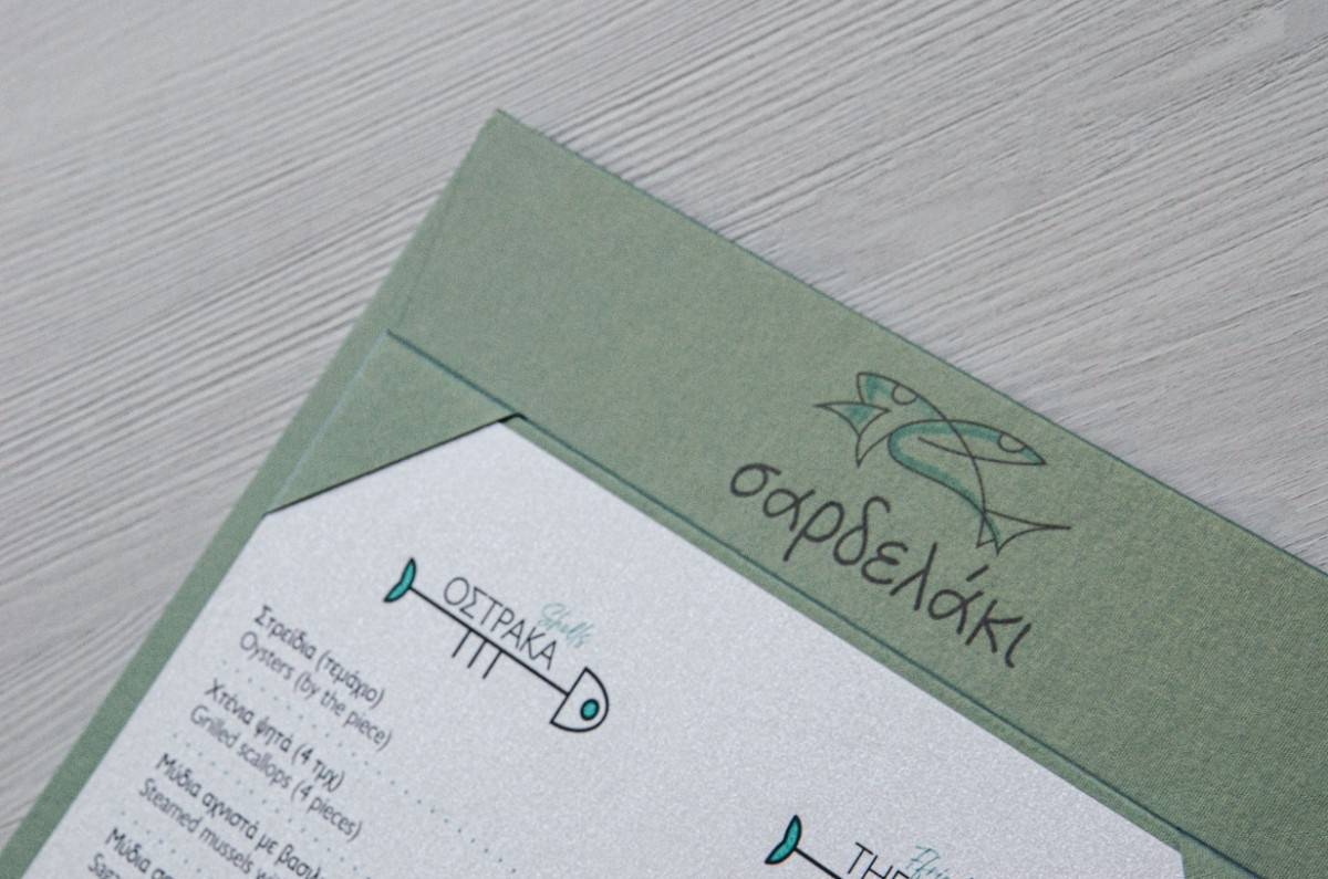 board menu food sardelaki