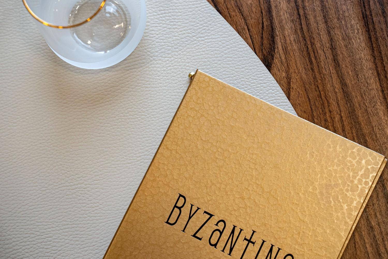 hard cover menu bev bar byzantino