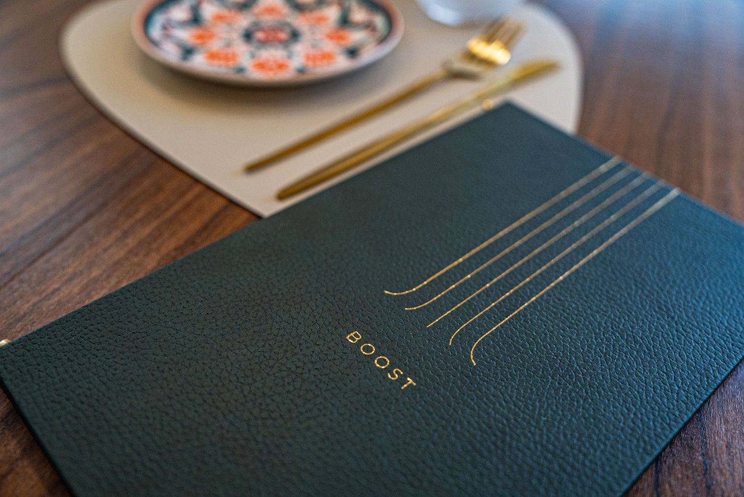 hard cover menu breakfast boost