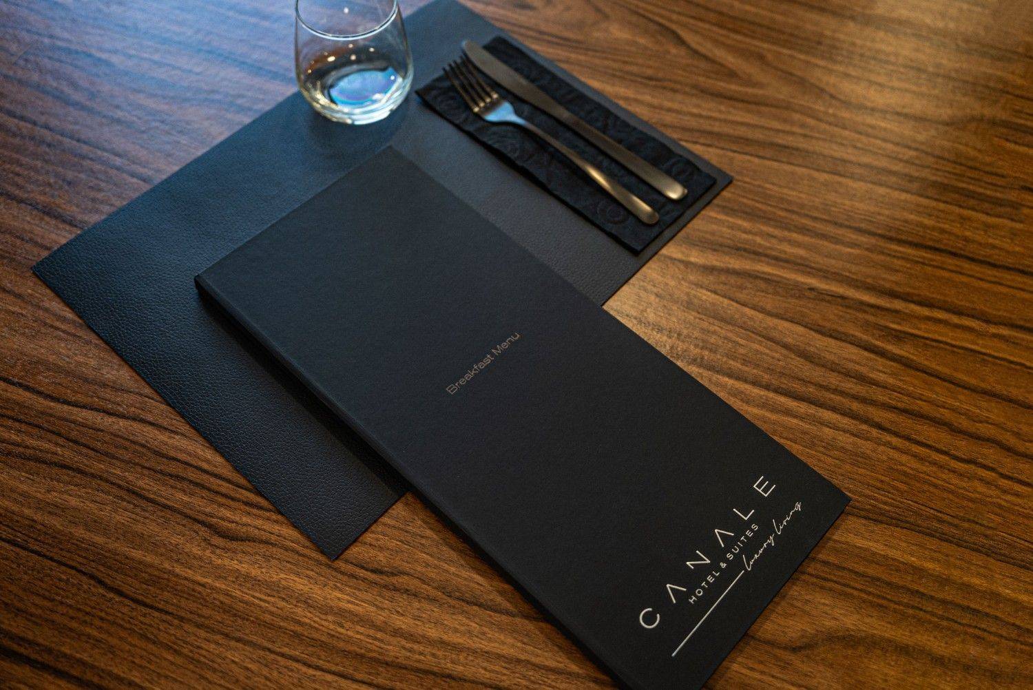 hard cover menu breakfast canale