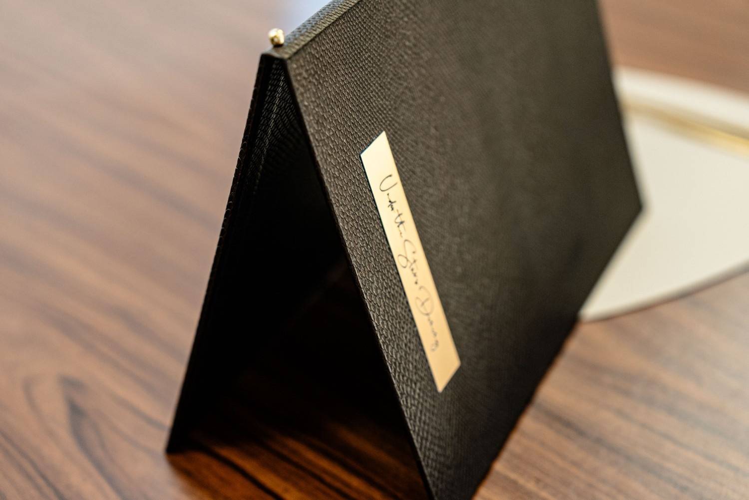 hard cover menu food mykonos bliss