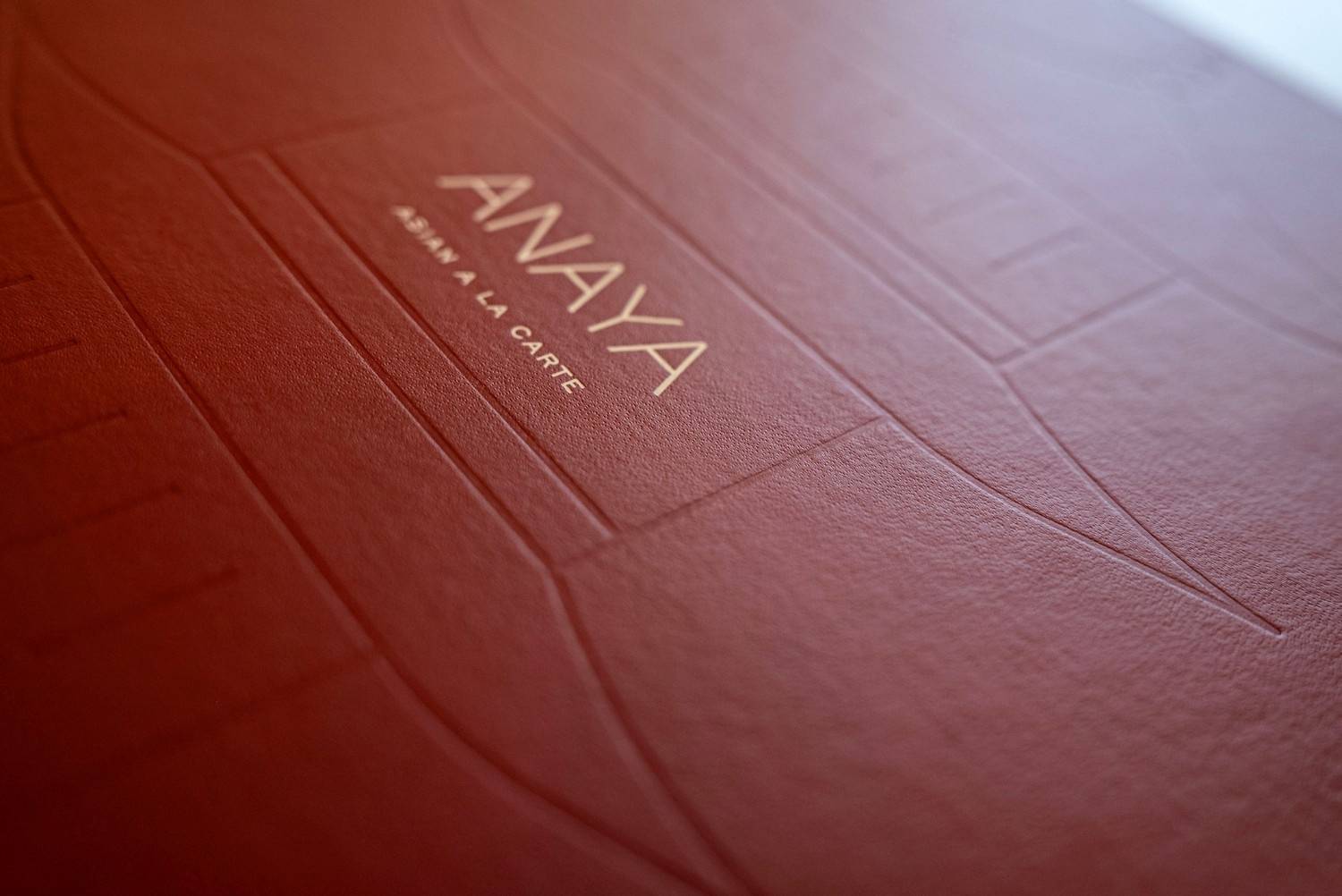hard cover menu food anaya