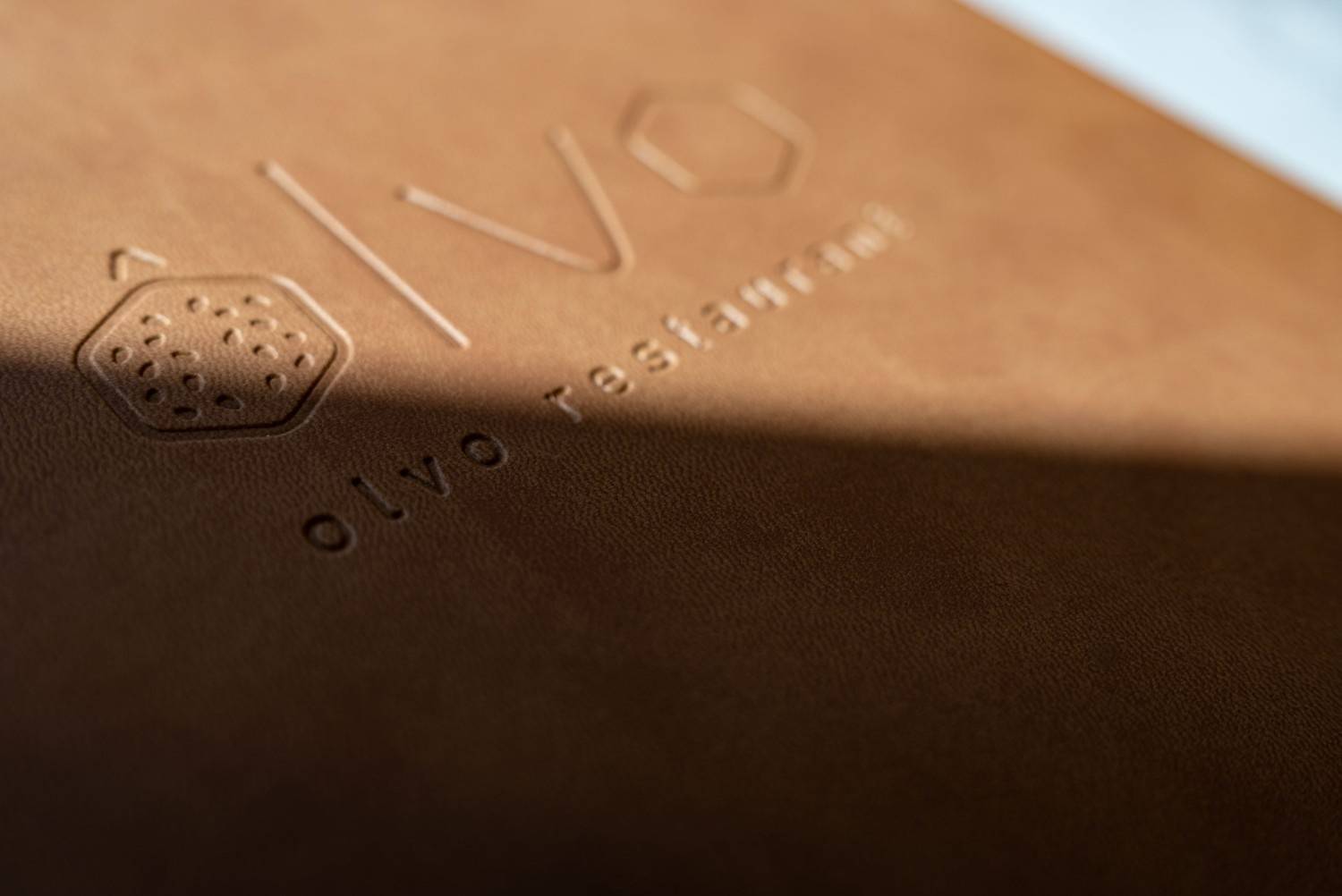 hard cover menu food olvo restaurant