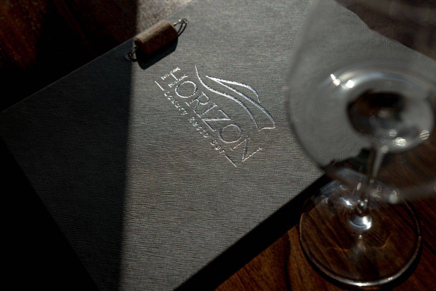 hard cover menu wine horizon
