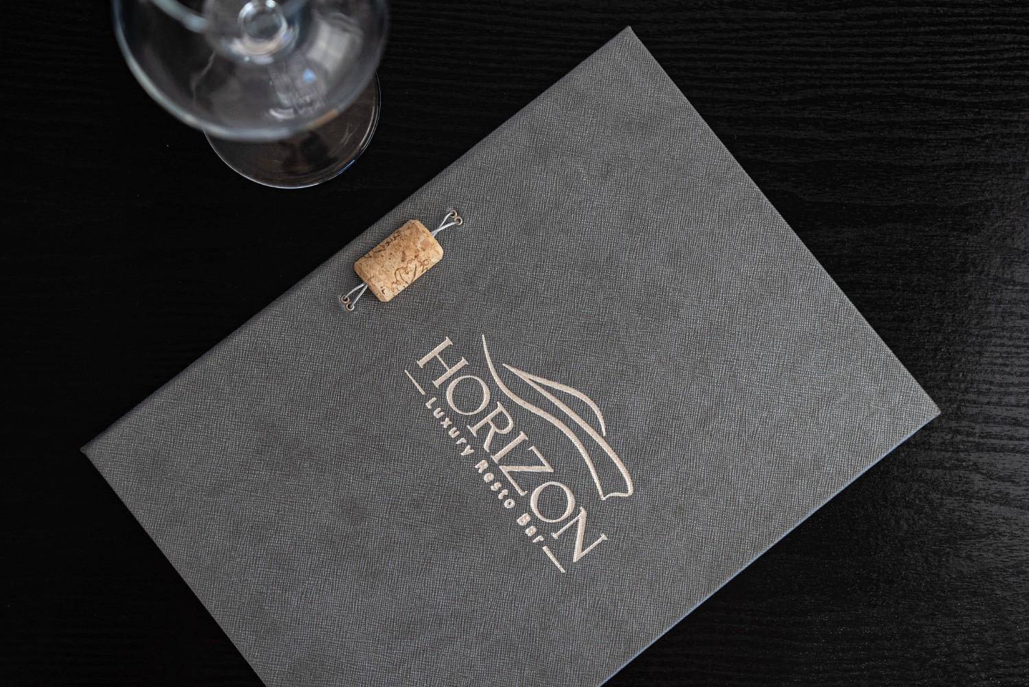 hard cover menu wine horizon