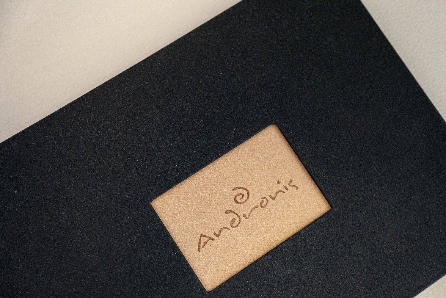 hard cover menu wine andronis